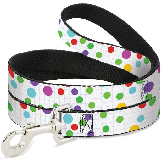 Dog Leash - Dots/Grid White/Gray/Multi Color Dog Leashes Buckle-Down   