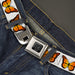 BD Wings Logo CLOSE-UP Black/Silver Seatbelt Belt - Monarch Butterfly Repeat White Webbing Seatbelt Belts Buckle-Down   