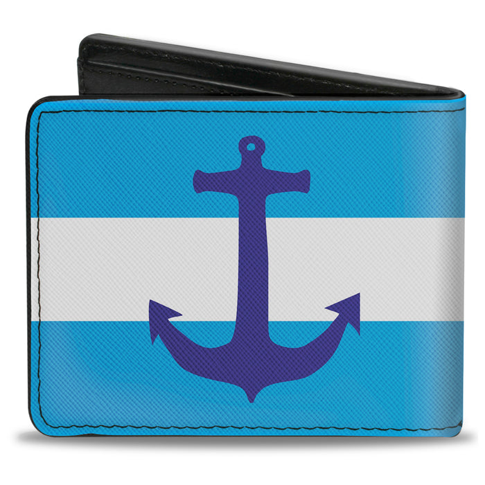 Bi-Fold Wallet - Anchor Stripe Blues White Bi-Fold Wallets Buckle-Down   