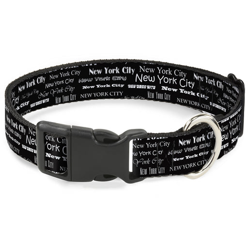 Plastic Clip Collar - New York City Black/White Plastic Clip Collars Buckle-Down   