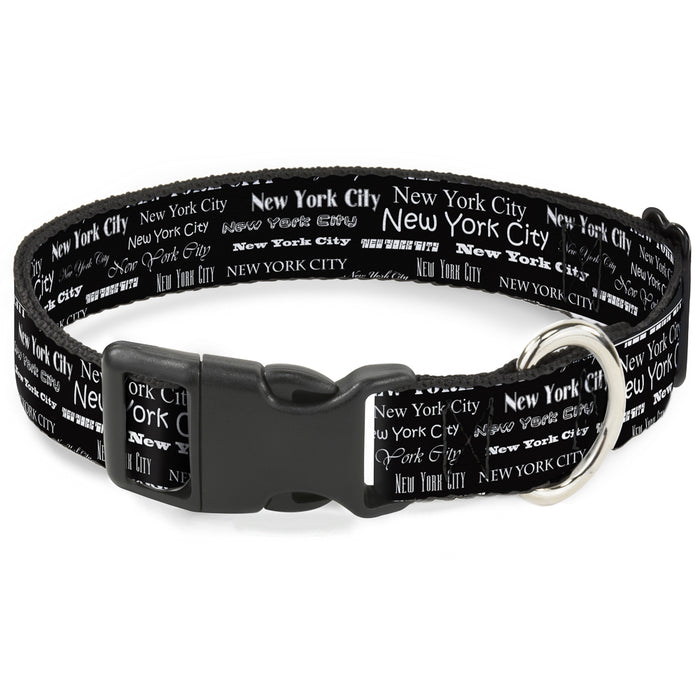 Plastic Clip Collar - New York City Black/White Plastic Clip Collars Buckle-Down   