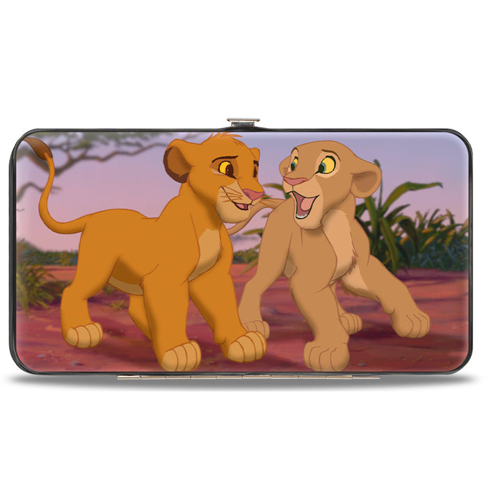 Hinged Wallet - The Lion King Young Simba & Nala + Grown Up Snuggle Pose Hinged Wallets Disney   