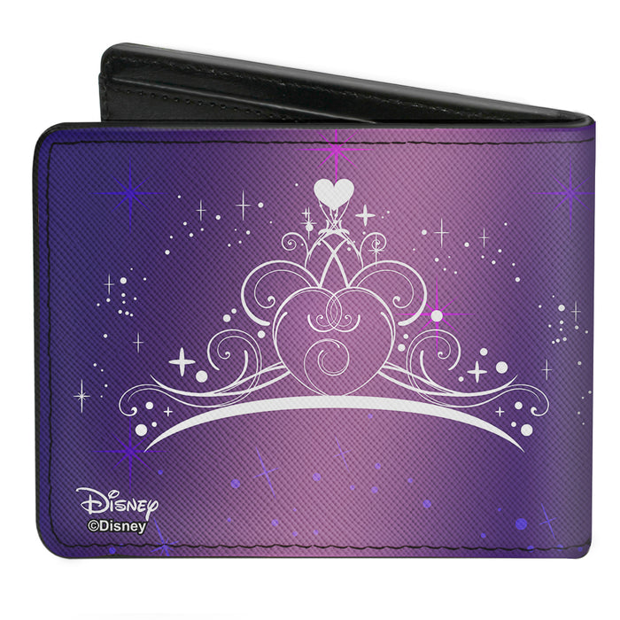 Bi-Fold Wallet - Cinderella & Prince Ball Scene + Crown Icon Purples White Bi-Fold Wallets Disney   