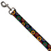 Dog Leash - Psychedelic Daisies Black/Multi Color Dog Leashes Buckle-Down   