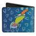 Bi-Fold Wallet - Rocko's Modern Life Bev Bighead 2-Poses Blues White Bi-Fold Wallets Nickelodeon   
