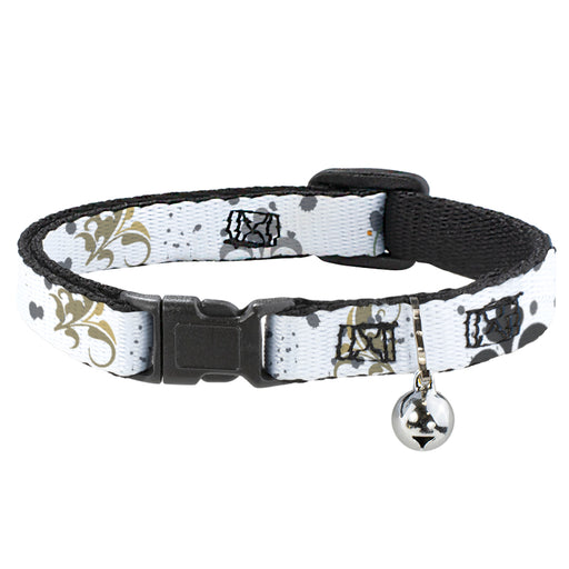 Cat Collar Breakaway - Flower Splatter White Gray Breakaway Cat Collars Buckle-Down   