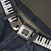 BD Wings Logo CLOSE-UP Full Color Black Silver Seatbelt Belt - Piano Keys Webbing Seatbelt Belts Buckle-Down   