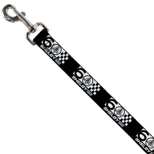 Dog Leash - SHELBY 60 YEARS SINCE 1962 Checker Black/White Dog Leashes Carroll Shelby   