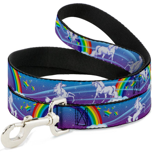 Dog Leash - Unicorns/Rainbows/Stars Blue/Rainbow/White Dog Leashes Buckle-Down   