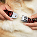 Dog Bone Seatbelt Buckle Collar - BD Skulls w/Wings Black/Red Seatbelt Buckle Collars Buckle-Down   