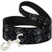 Dog Leash - Fleur-de-Lis Outline w/Filigree Black/Gray Dog Leashes Buckle-Down   