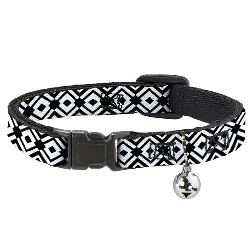 Cat Collar Breakaway - Geometric Diamond2 Black White Black Breakaway Cat Collars Buckle-Down   