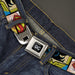 DC Round Logo Black/Silver Seatbelt Belt - Superheroines Wonder Woman/Supergirl/Batgirl Webbing Seatbelt Belts DC Comics   