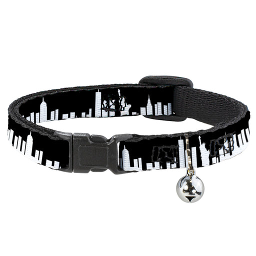 Cat Collar Breakaway - New York Solid Skyline Black White Breakaway Cat Collars Buckle-Down   