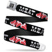BD Wings Logo CLOSE-UP Full Color Black Silver Seatbelt Belt - Steaks w/MEAT Text Webbing Seatbelt Belts Buckle-Down   
