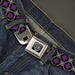BD Wings Logo CLOSE-UP Full Color Black Silver Seatbelt Belt - Argyle Black/Gray/Purple Webbing Seatbelt Belts Buckle-Down   