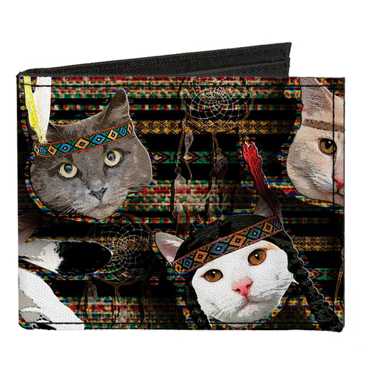 Canvas Bi-Fold Wallet - Dream Catcher Cats Canvas Bi-Fold Wallets Buckle-Down   