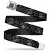 BD Wings Logo CLOSE-UP Full Color Black Silver Seatbelt Belt - Fleur-de-Lis Outline w/Filigree Black/Gray Webbing Seatbelt Belts Buckle-Down   