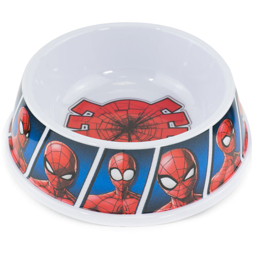 Single Melamine Pet Bowl - 7.5 (16oz) - Spider-Man Shattered Spider + Spider-Man Expression Blocks Blues Pet Bowls Marvel Comics   