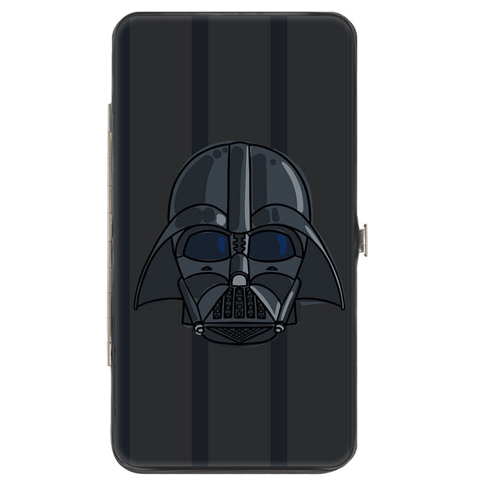 Hinged Wallet - Star Wars Darth Vader Face + Chest Panel Buttons2 Black Grays Reds Greens Hinged Wallets Star Wars   