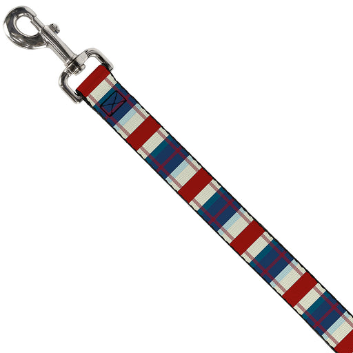 Dog Leash - Tartan Plaid Khaki/Blues/Red Dog Leashes Buckle-Down   