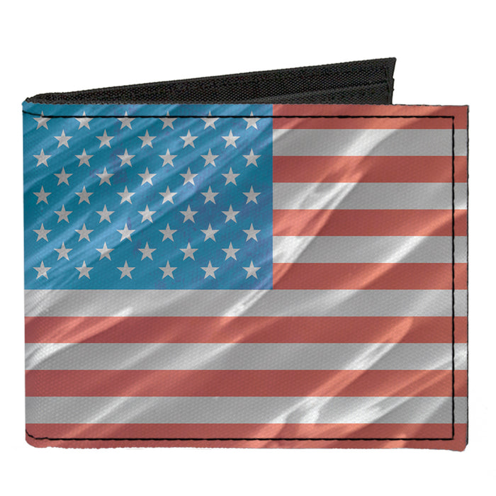 Canvas Bi-Fold Wallet - American Flag Waving Canvas Bi-Fold Wallets Buckle-Down   
