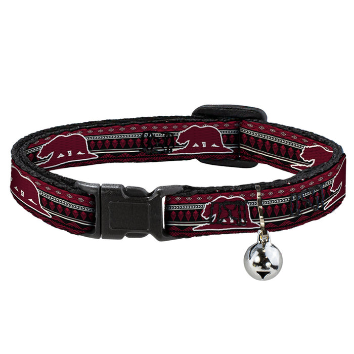 Cat Collar Breakaway - Cali Bear Aztec4 Black Dark Reds Cream Breakaway Cat Collars Buckle-Down   