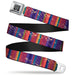 BD Wings Logo CLOSE-UP Full Color Black Silver Seatbelt Belt - Lines Weathered Reds/Purples Webbing Seatbelt Belts Buckle-Down   