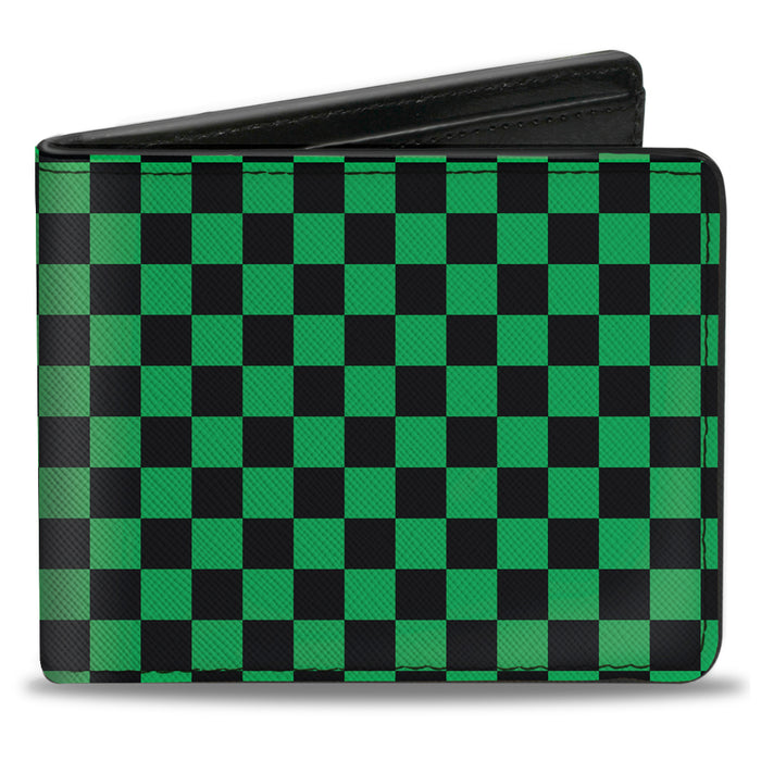 Bi-Fold Wallet - Checker Black Neon Green Bi-Fold Wallets Buckle-Down   