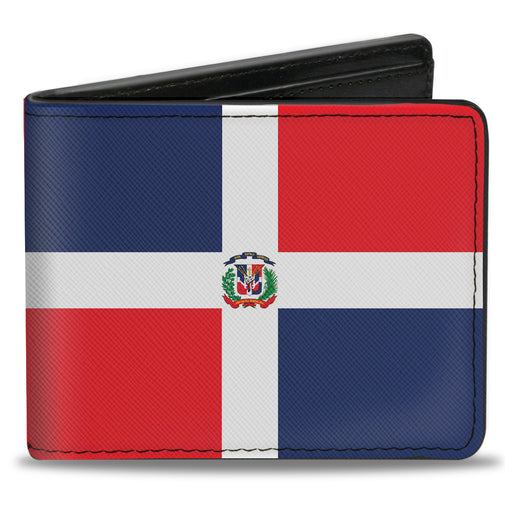 Bi-Fold Wallet - Dominican Republic Flags Black Blocks Bi-Fold Wallets Buckle-Down   