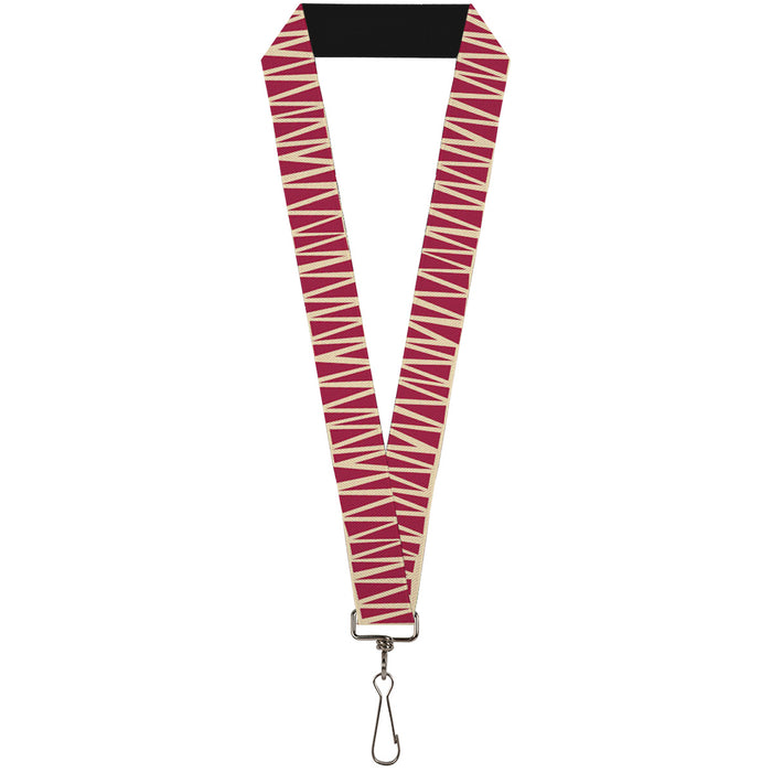 Lanyard - 1.0" - Zig Zag Doodle Tan Red Lanyards Buckle-Down   