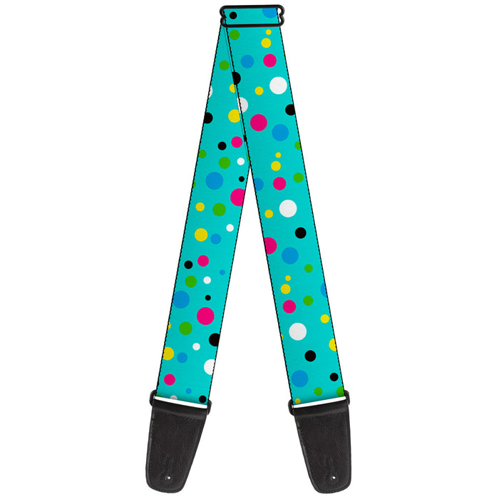 Guitar Strap - Dots Seafoam Green Multi Pastel Guitar Straps Buckle-Down   