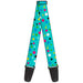 Guitar Strap - Dots Seafoam Green Multi Pastel Guitar Straps Buckle-Down   