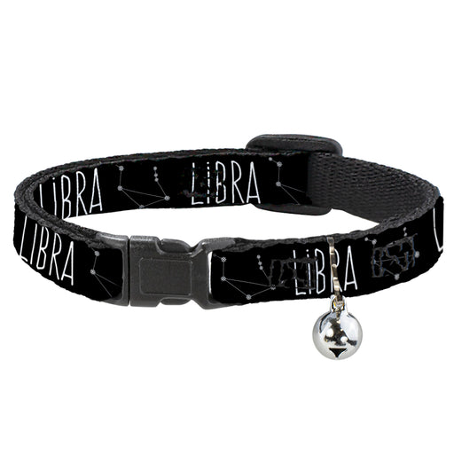 Cat Collar Breakaway - Zodiac LIBRA Constellation Black White Breakaway Cat Collars Buckle-Down   
