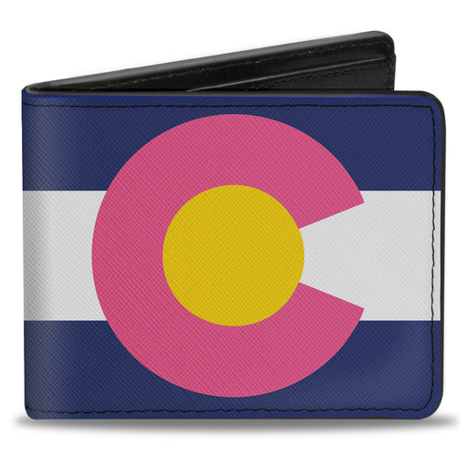 Bi-Fold Wallet - Colorado Flags6 Repeat Blue White Pink Yellow Bi-Fold Wallets Buckle-Down   