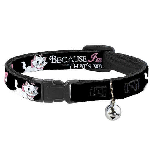 Cat Collar Breakaway - Aristocats Marie 3-Poses BECAUSE I'M A LADY THAT'S WHY Black White Pink Breakaway Cat Collars Disney   
