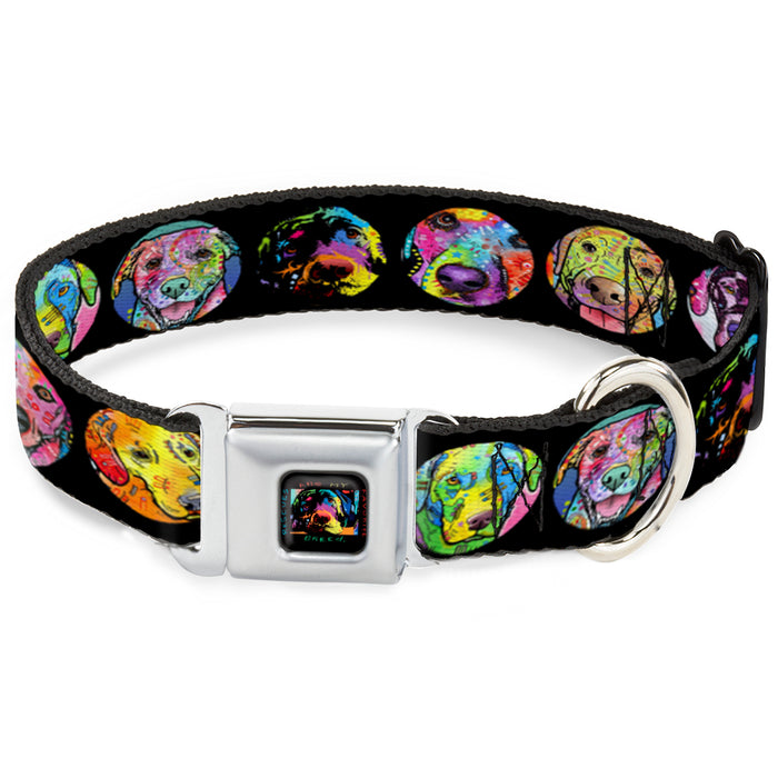 RESCUES ARE MY FAVORITE BREED Full Color Black/Multi Color Seatbelt Buckle Collar - Dog Portraits Stylized Black/Multi Color Seatbelt Buckle Collars Dean Russo   