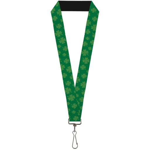 Lanyard - 1.0" - St Pat's Clovers Scattered3 Greens Lanyards Buckle-Down   