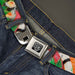 BD Wings Logo CLOSE-UP Full Color Black Silver Seatbelt Belt - Sushi Vivid Webbing Seatbelt Belts Buckle-Down   