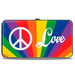 Hinged Wallet - PEACE and LOVE Rainbow Rays Multi Color White Hinged Wallets Buckle-Down   
