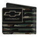 Bi-Fold Wallet - CHEVROLET Bowtie Americana Flag Weathered Camo Olive Black Bi-Fold Wallets GM General Motors   