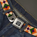 BD Wings Logo CLOSE-UP Full Color Black Silver Seatbelt Belt - Aztec16 Oranges/Green/Purple Webbing Seatbelt Belts Buckle-Down   