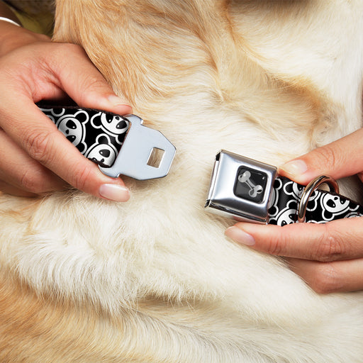 Dog Bone Seatbelt Buckle Collar - Scattered Panda Bear Cartoon2 Black/White Seatbelt Buckle Collars Buckle-Down   