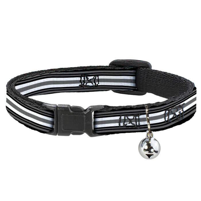 Cat Collar Breakaway - Striped Black Gray White Breakaway Cat Collars Buckle-Down   