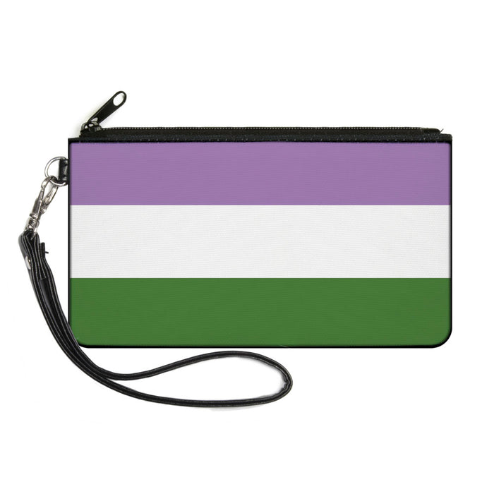 Canvas Zipper Wallet - SMALL - Flag Genderqueer Lavender White Green Canvas Zipper Wallets Buckle-Down   