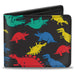 Bi-Fold Wallet - Dinosaurs Black Multi Color Bi-Fold Wallets Buckle-Down   
