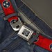 BD Wings Logo CLOSE-UP Full Color Black Silver Seatbelt Belt - Tennessee Flag Stars CLOSE-UP Distressed Webbing Seatbelt Belts Buckle-Down   