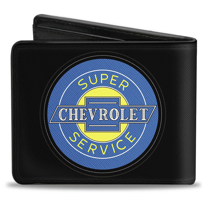 Bi-Fold Wallet - CHEVROLET SUPER SERVICE Logo Black Blue Yellow Bi-Fold Wallets GM General Motors   
