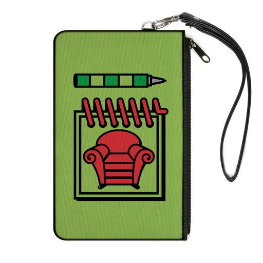 Canvas Zipper Wallet - LARGE - Blue's Clues Steve's Handy Dandy Notebook Thinking Chair Greens Red Canvas Zipper Wallets Nickelodeon   