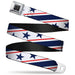 BD Wings Logo CLOSE-UP Full Color Black Silver Seatbelt Belt - Americana Diagonal Stars & Stripes White/Red/Blue Webbing Seatbelt Belts Buckle-Down   
